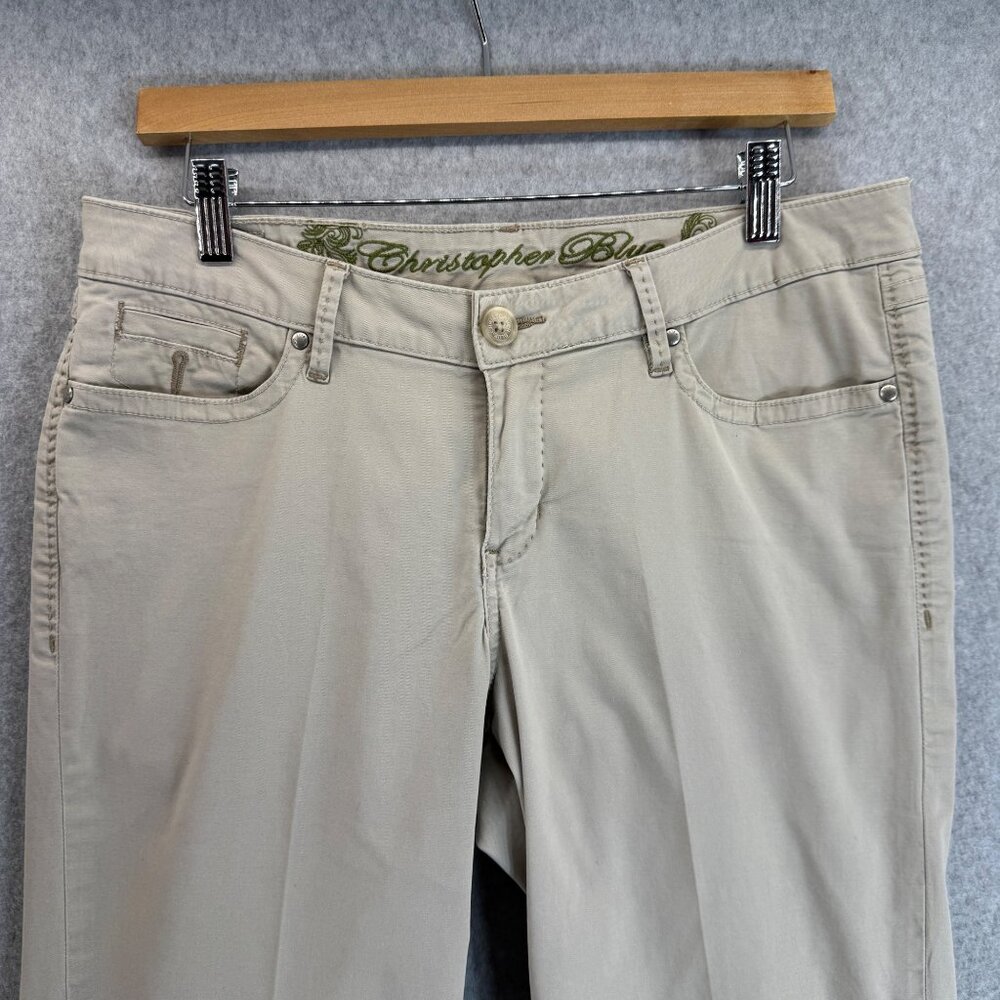Christopher Blue‎ Womens Cropped Khaki Tan Pants Classic Casual Capri Size 10 - Picture 4 of 15